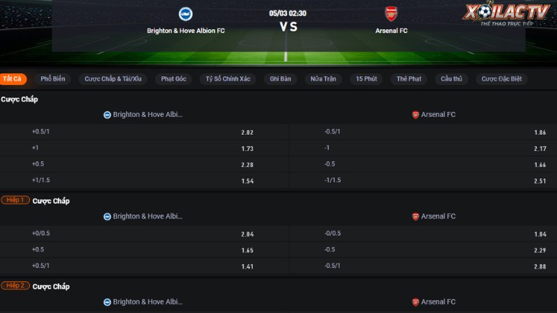Brighton vs Arsenal
